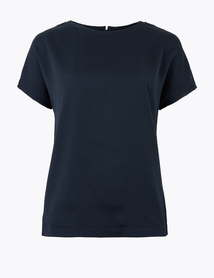 Slash Neck Straight Fit Blouse