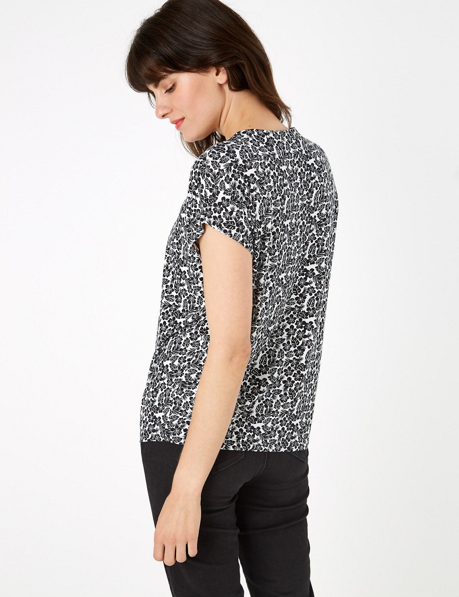 Printed Relaxed Short Sleeve Top