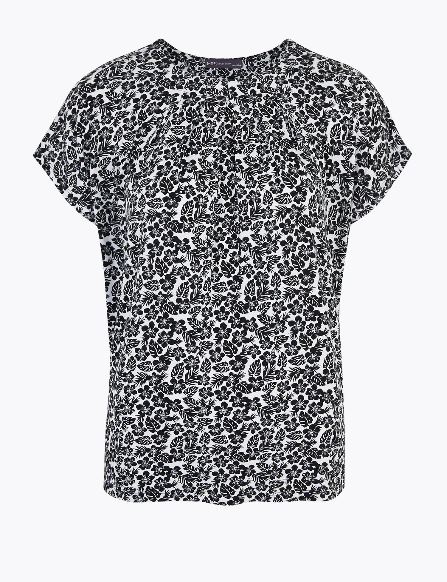 Printed Relaxed Short Sleeve Top