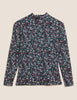 Cotton Rich Printed Funnel Neck Top