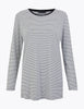 Striped Relaxed Longline Long Sleeve Top
