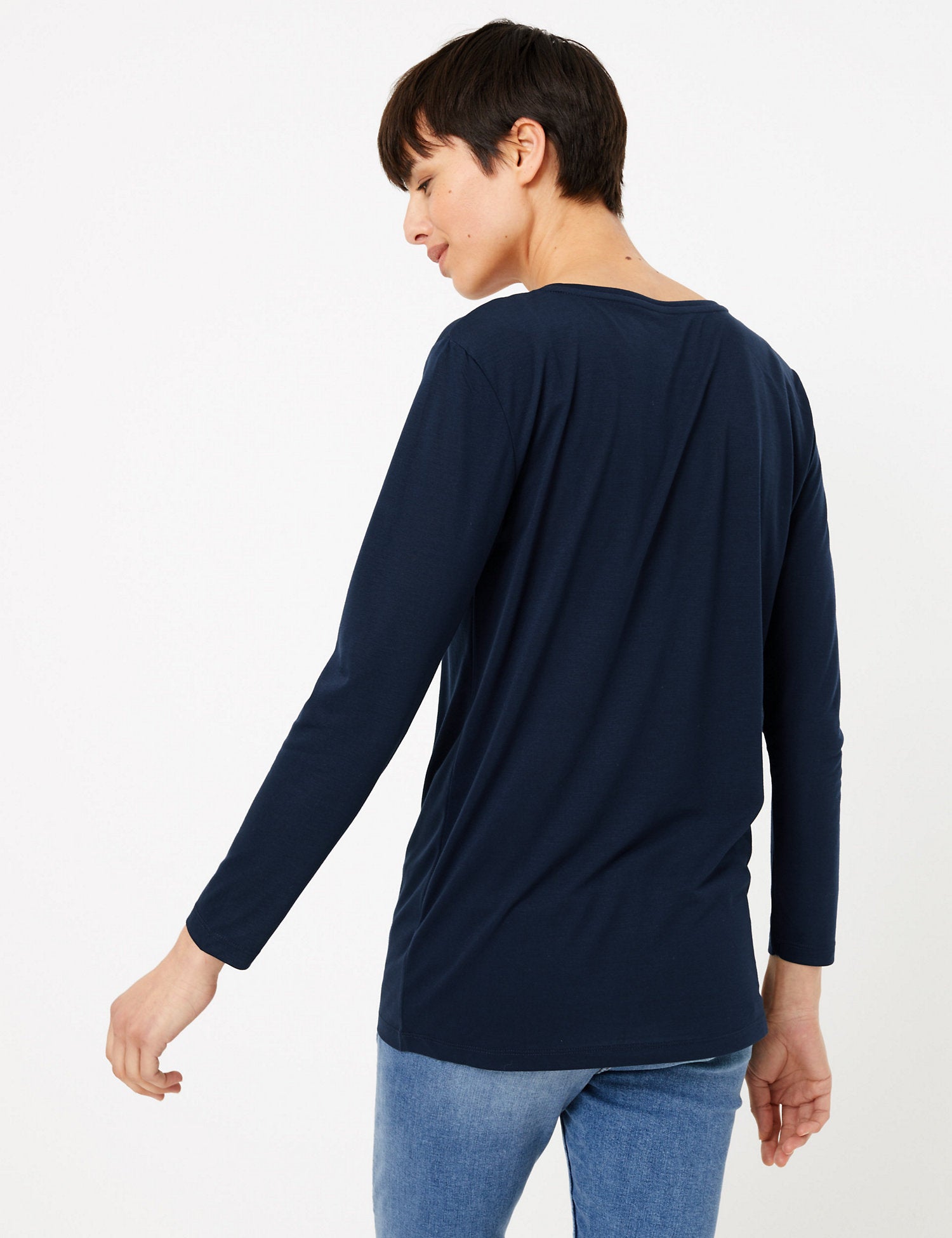Relaxed Fit Longline Long Sleeve Top