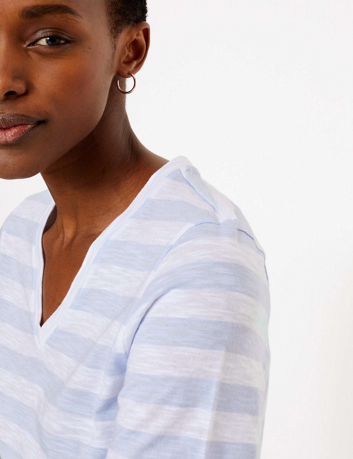 Pure Cotton Striped Straight Fit T-Shirt