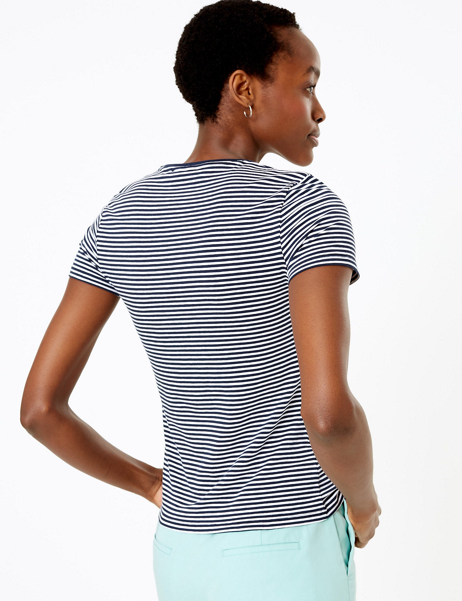 Cotton Rich Striped Fitted T-Shirt