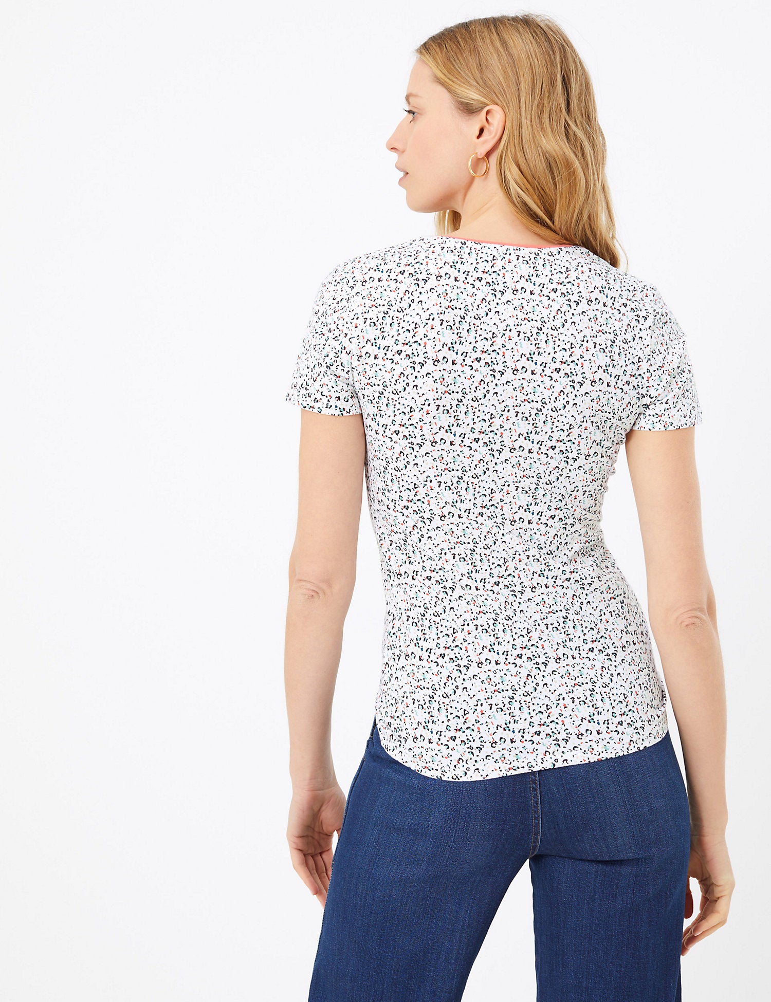 Cotton Rich Animal Print Fitted T-Shirt