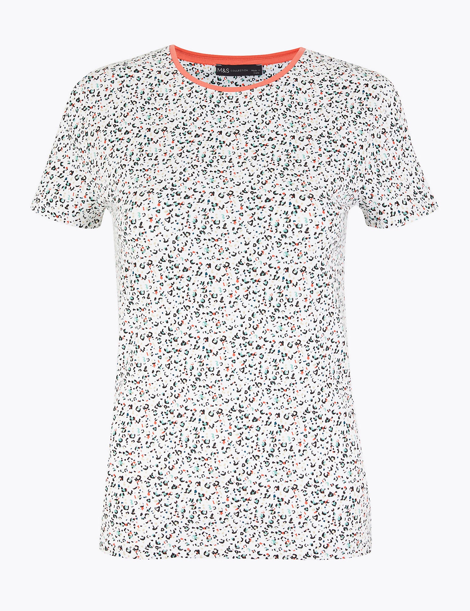 Cotton Rich Animal Print Fitted T-Shirt