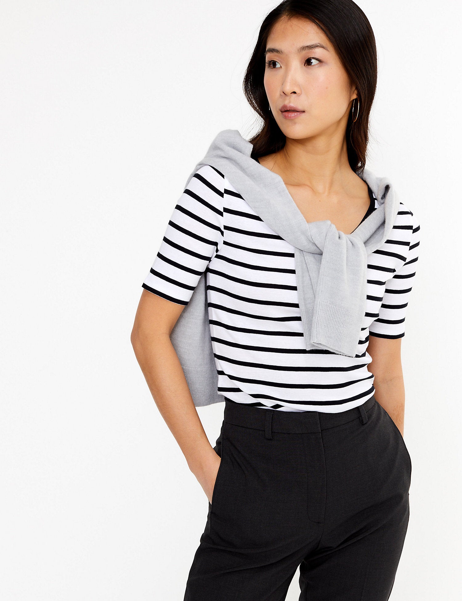 Pure Cotton Striped Regular Fit T-Shirt