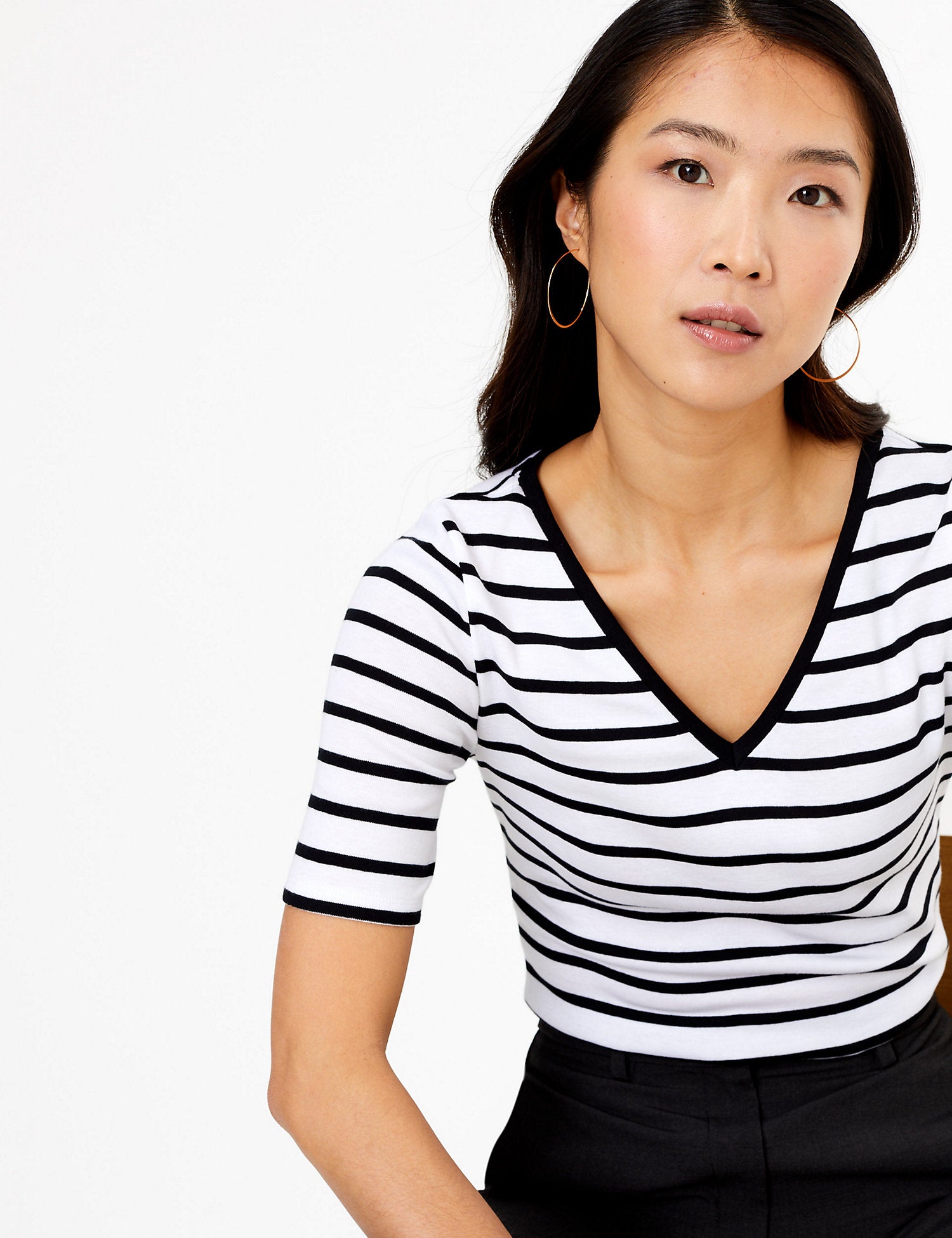 Pure Cotton Striped Regular Fit T-Shirt