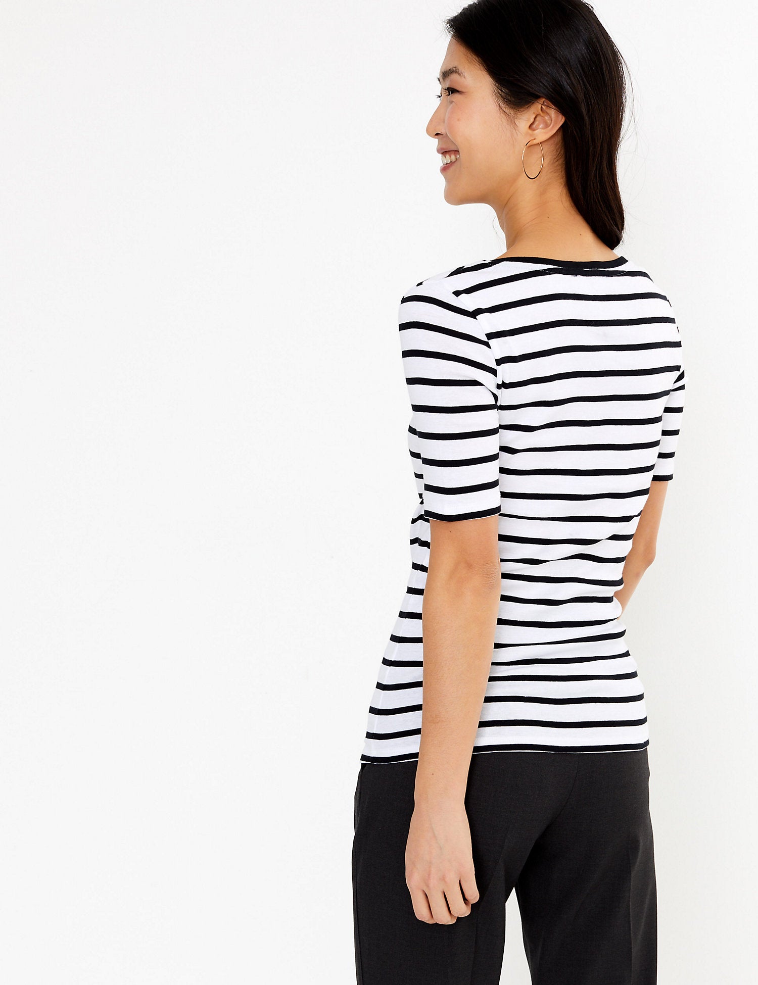 Pure Cotton Striped Regular Fit T-Shirt