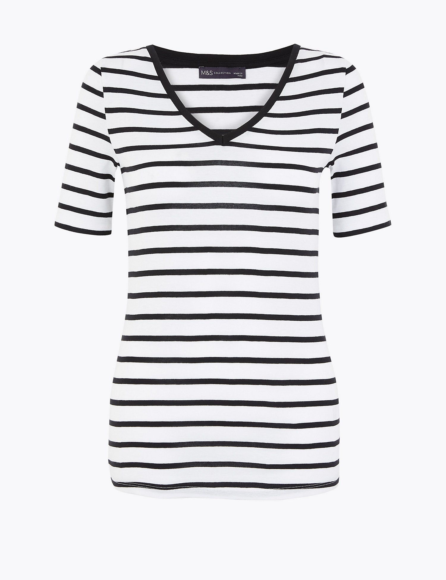 Pure Cotton Striped Regular Fit T-Shirt