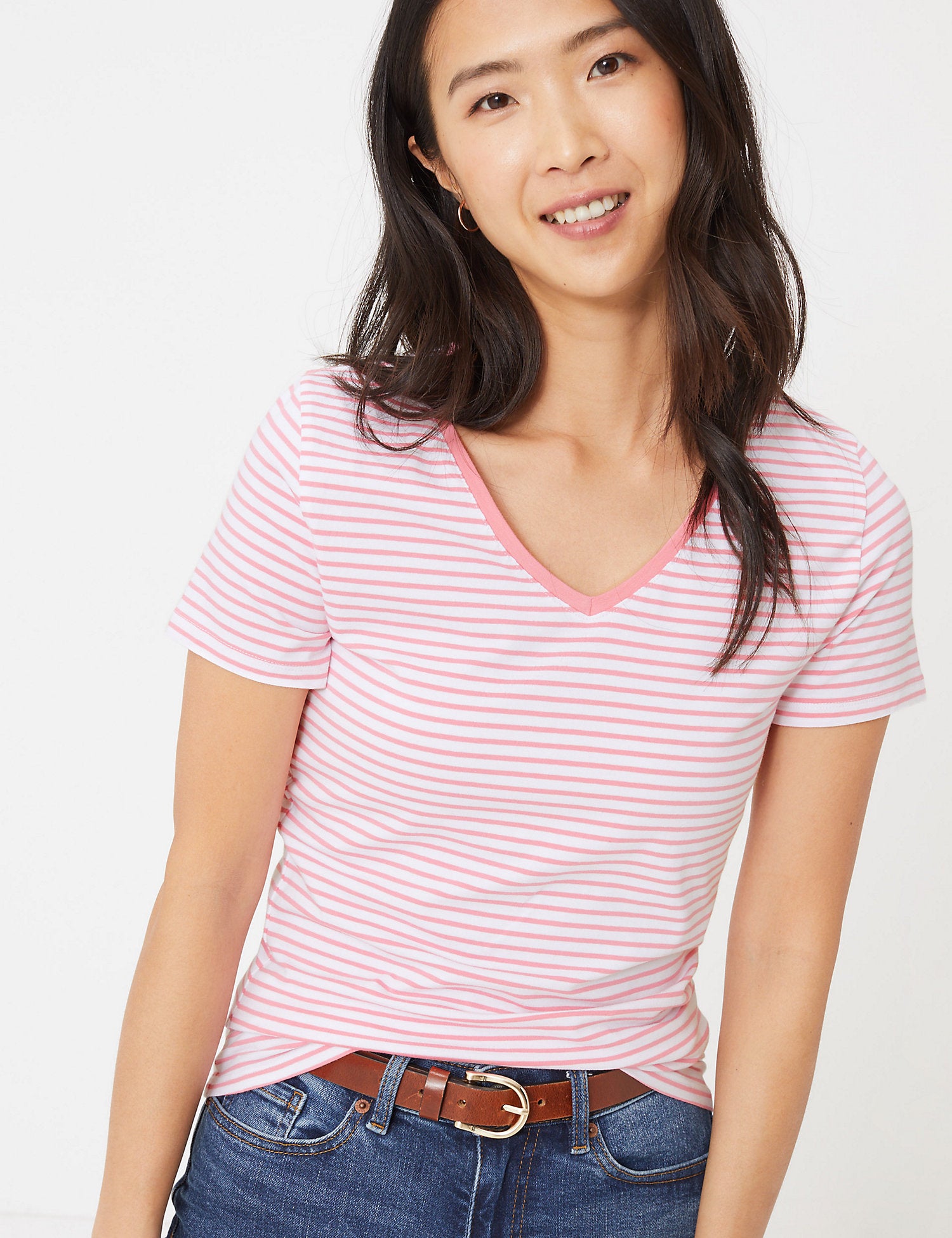 Cotton Striped Fitted T-Shirt
