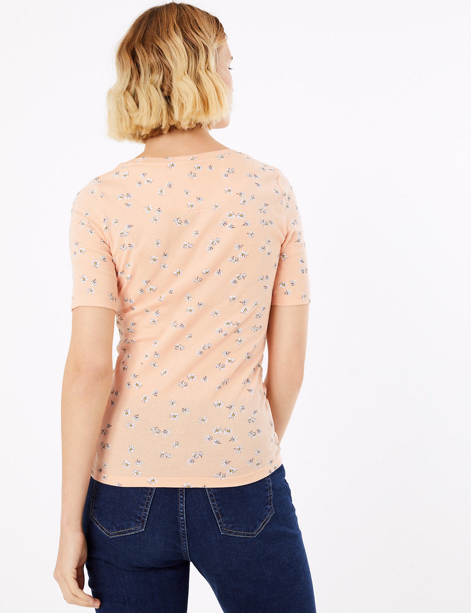 Pure Cotton Floral Print Regular Fit T-Shirt