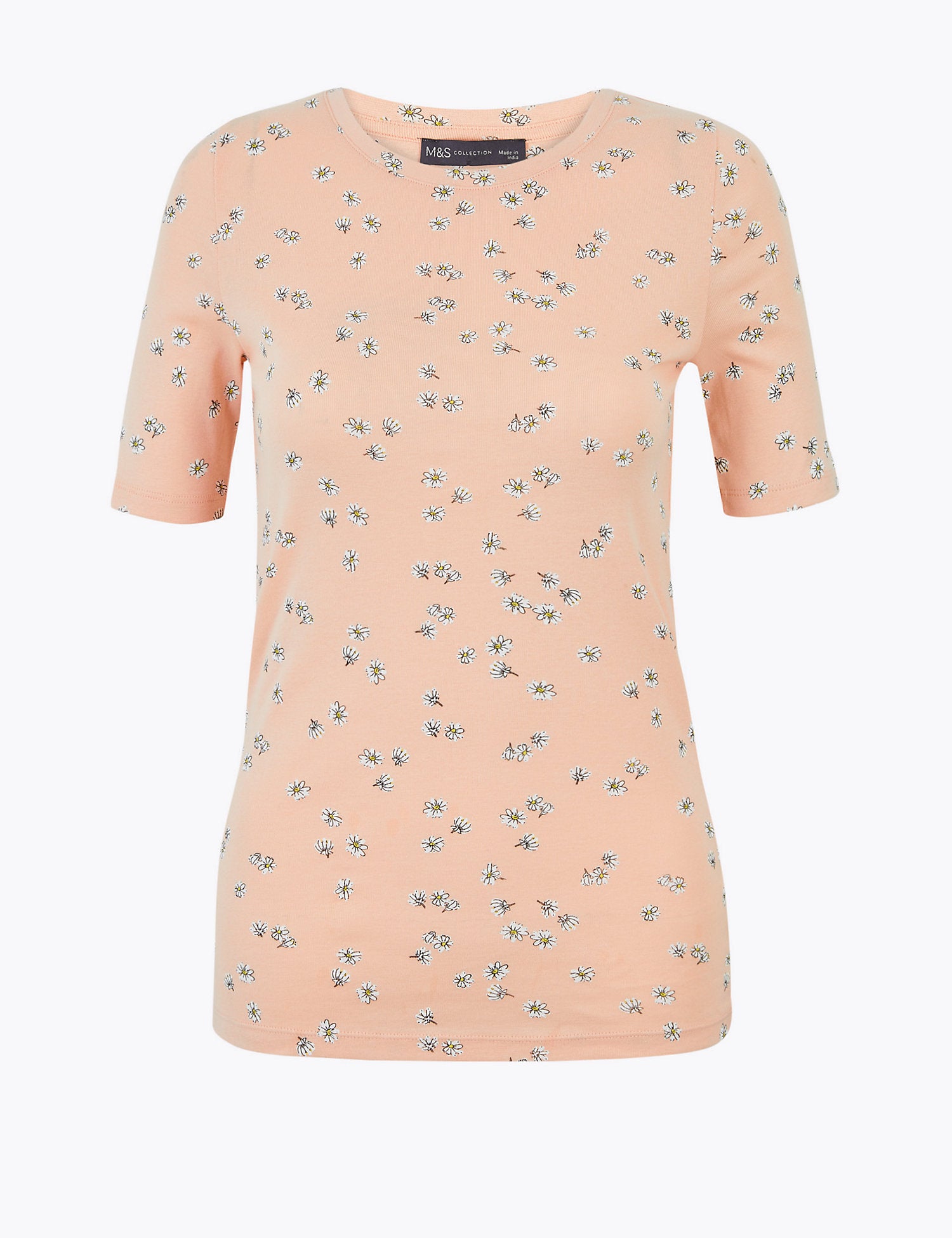 Pure Cotton Floral Print Regular Fit T-Shirt