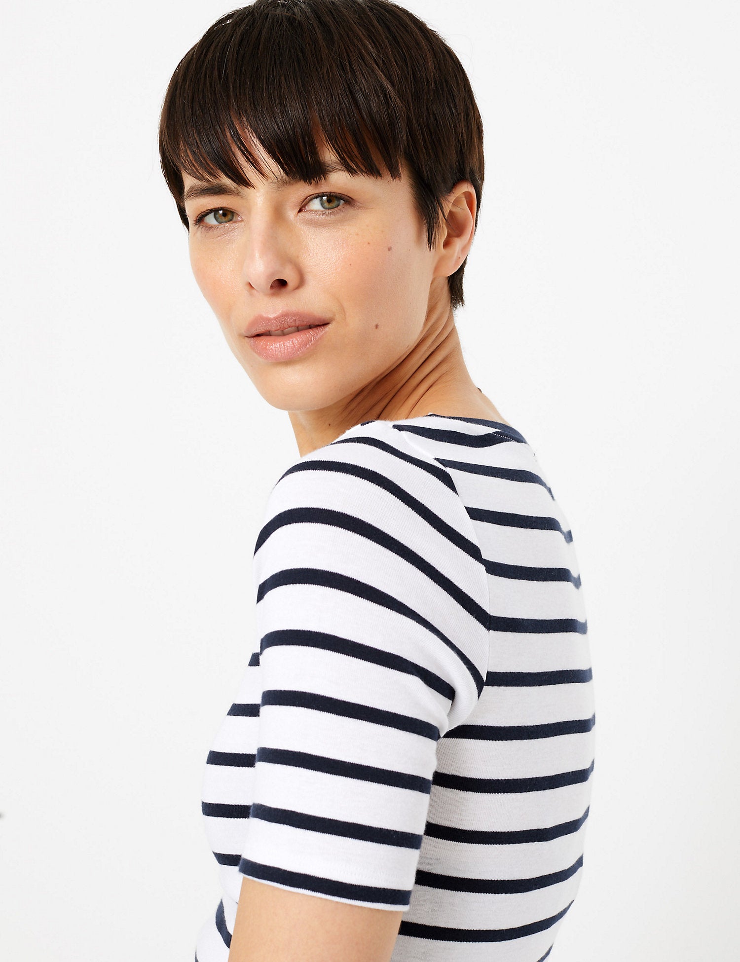 Pure Cotton Striped Regular Fit T-Shirt