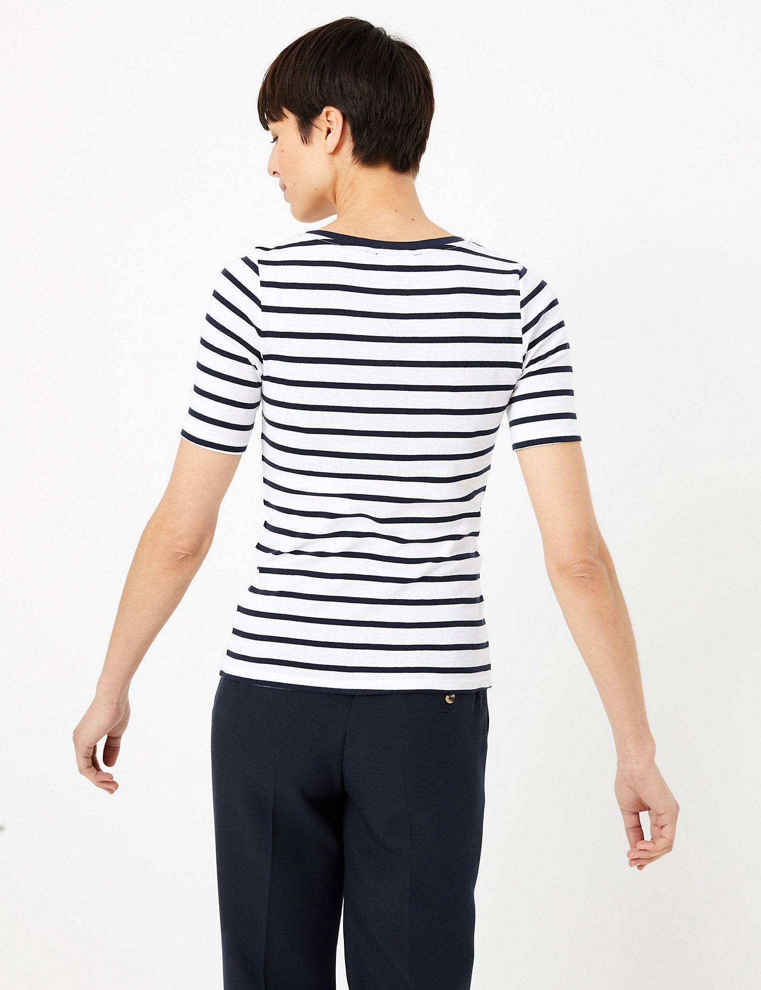 Pure Cotton Striped Regular Fit T-Shirt