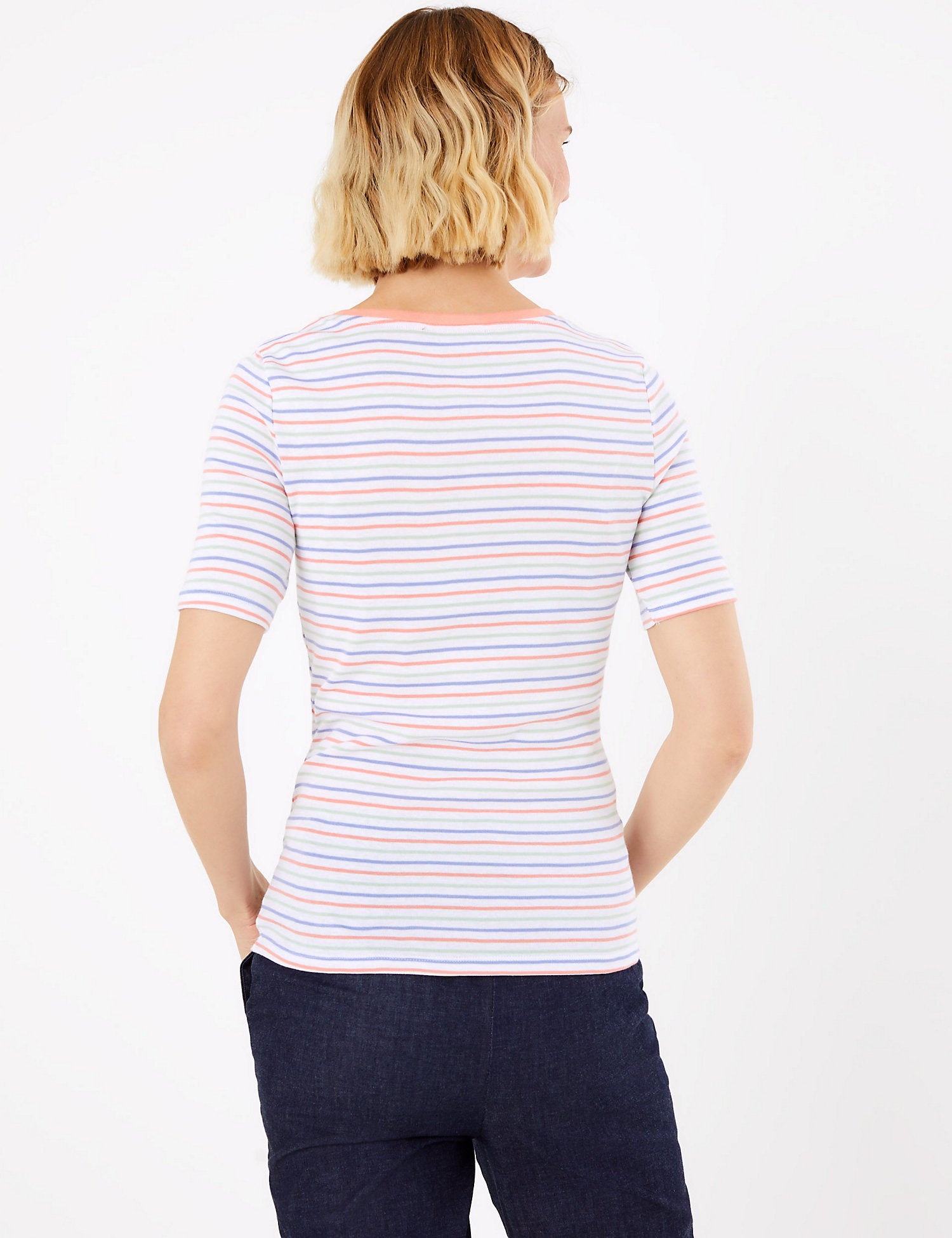 Pure Cotton Striped Regular Fit T-Shirt
