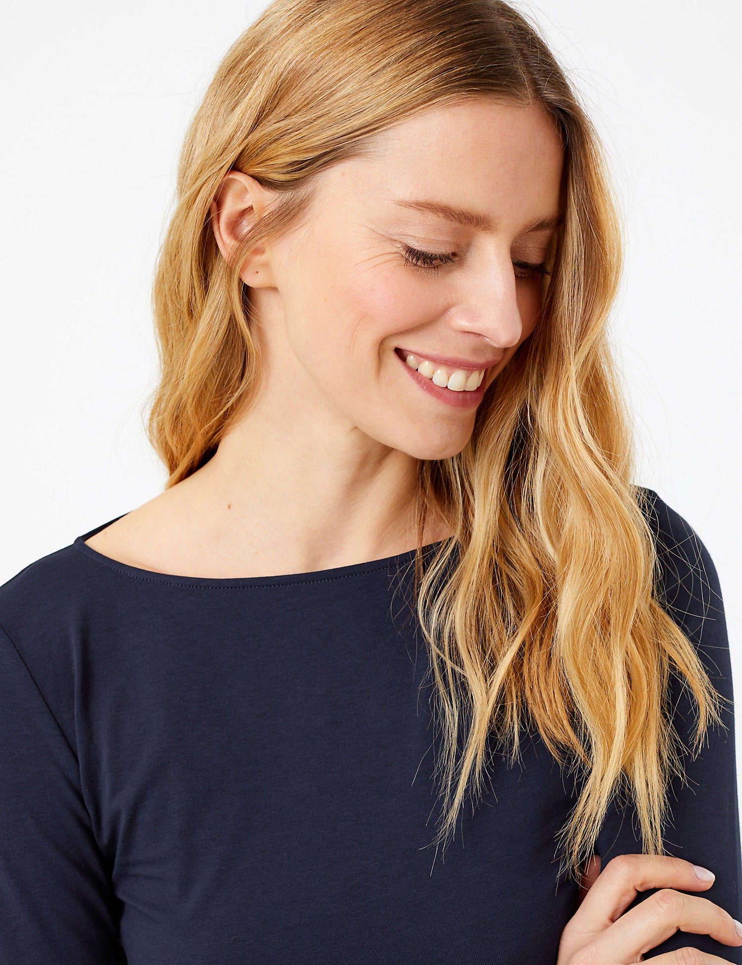 Cotton Fitted 3/4 Sleeve Top