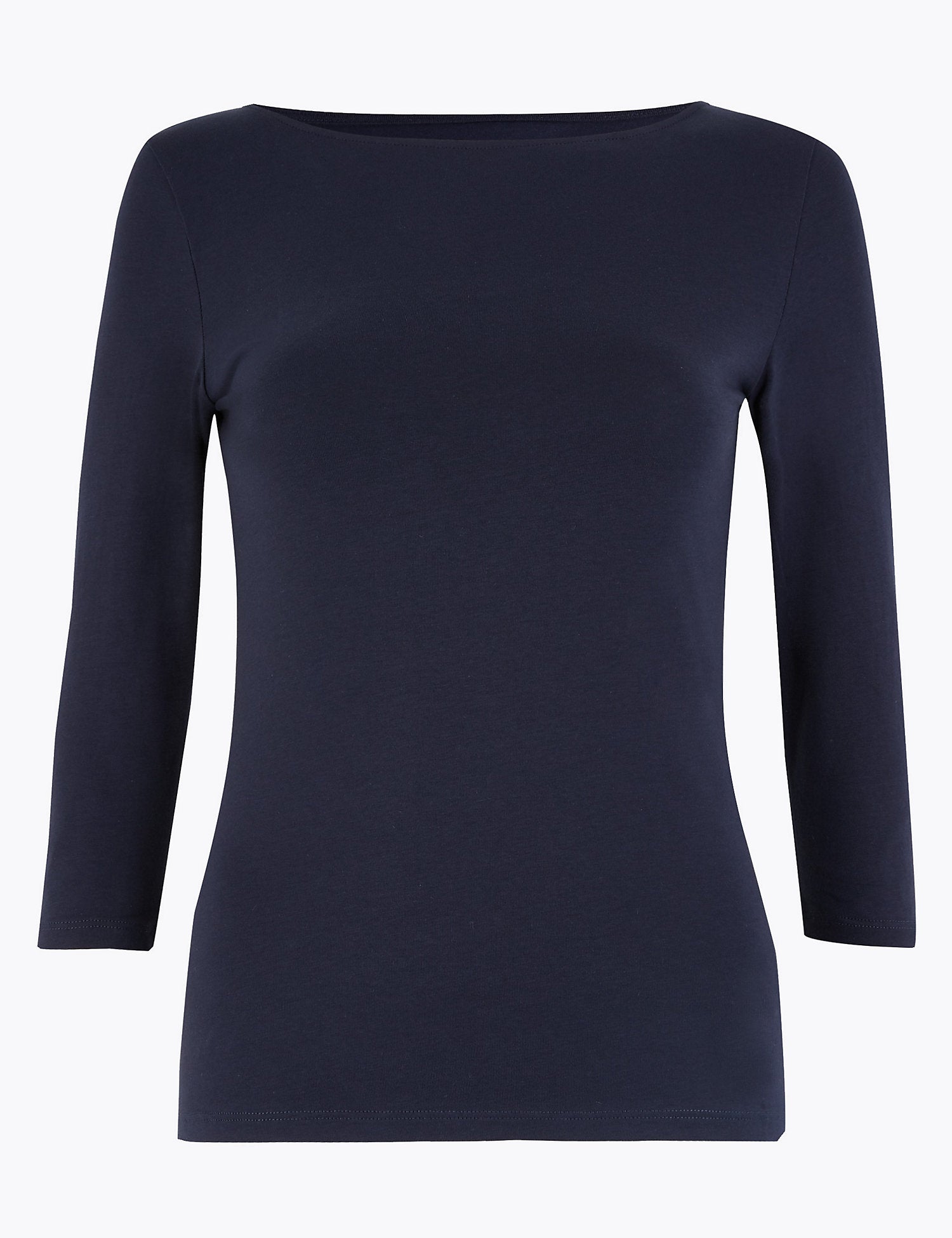 Cotton Fitted 3/4 Sleeve Top