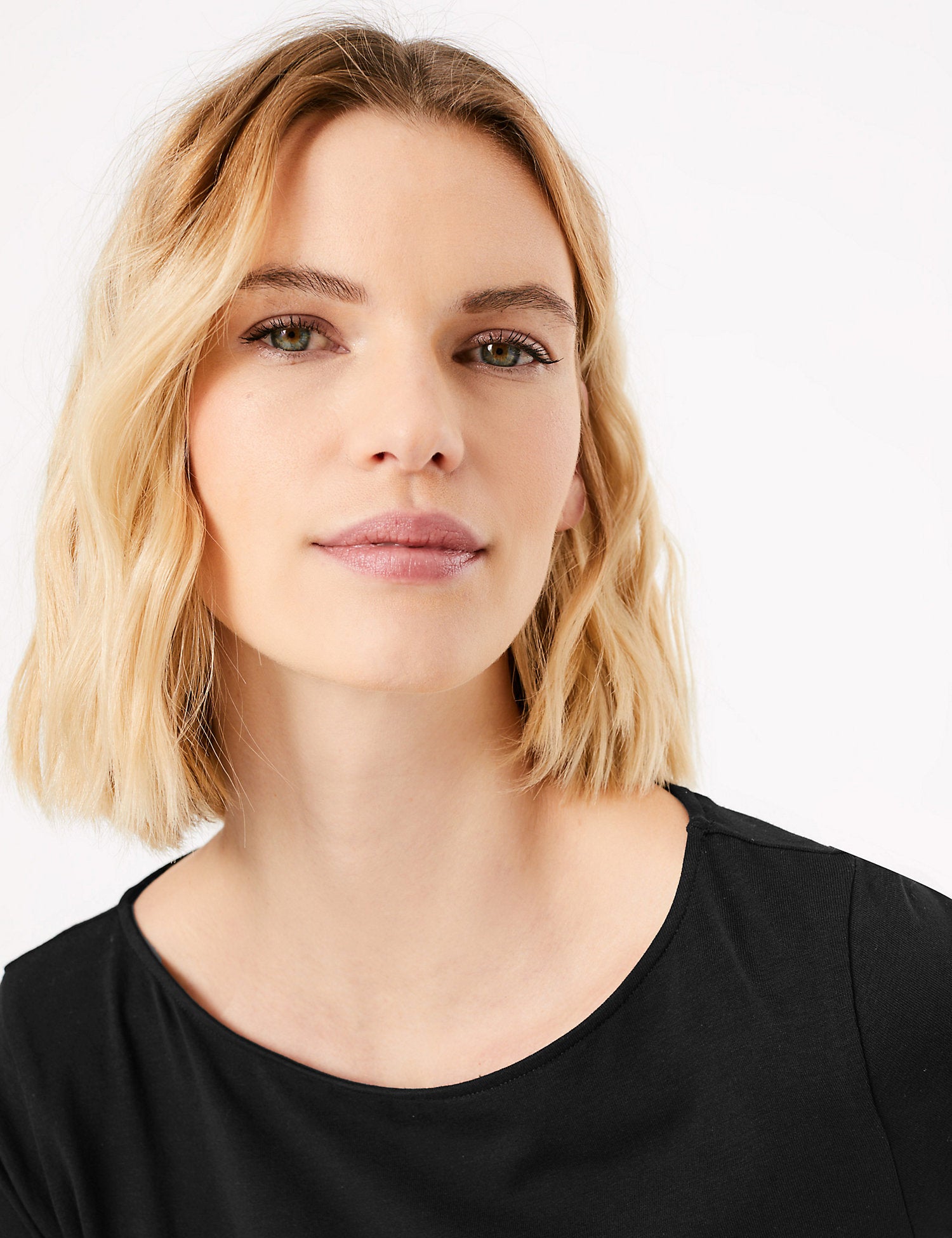Cotton Fitted 3/4 Sleeve Top