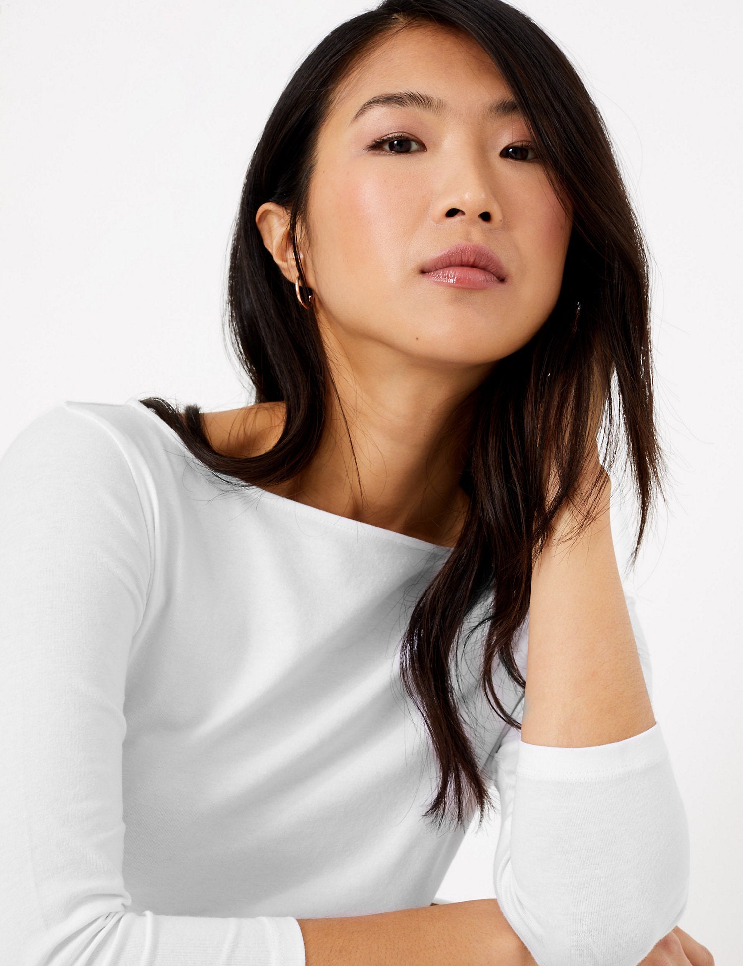 Cotton Fitted 3/4 Sleeve Top