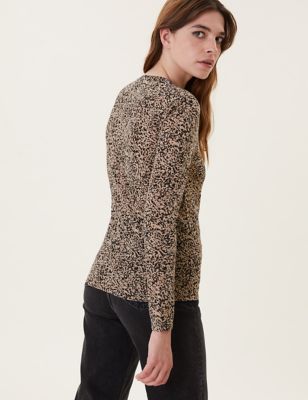 Animal Print Relaxed Long Sleeve Top