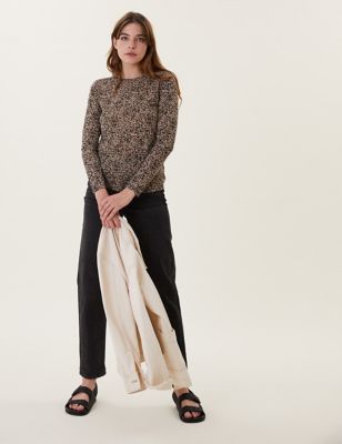 Animal Print Relaxed Long Sleeve Top