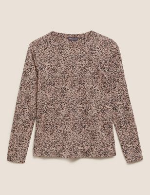 Animal Print Relaxed Long Sleeve Top