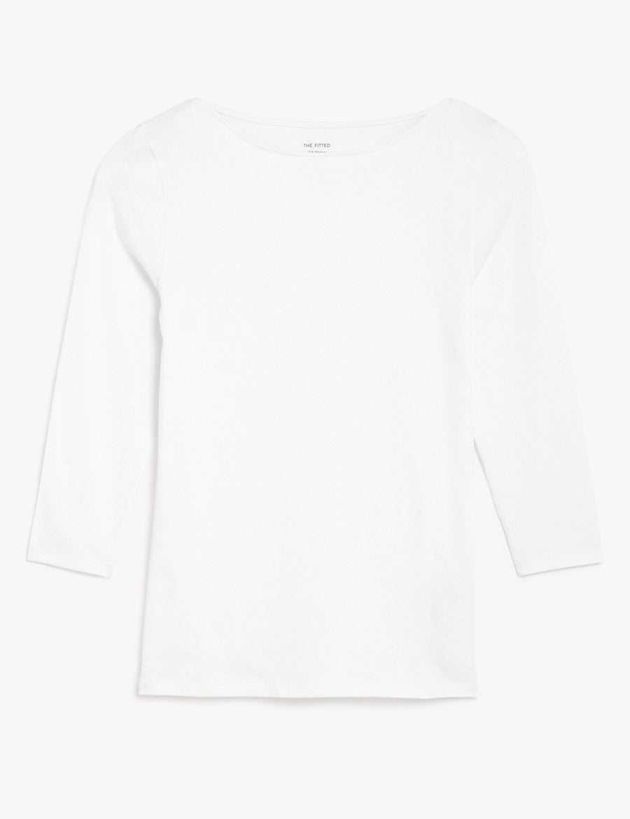 Cotton Rich Slim Fit 3/4 Sleeve T-Shirt