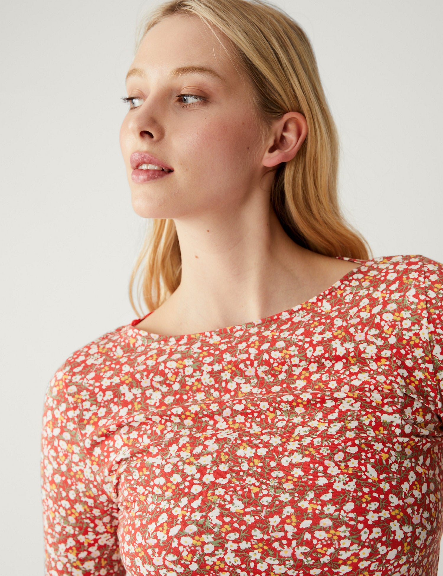 Cotton Rich Printed Slim Fit Top