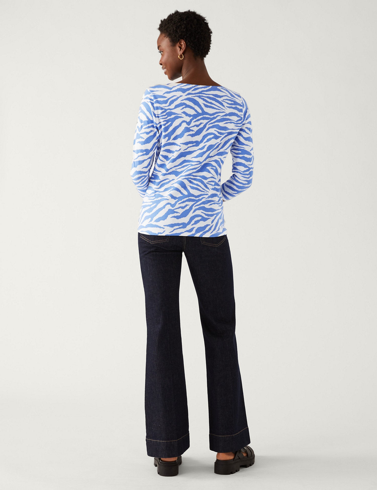Cotton Rich Printed Slim Fit Top