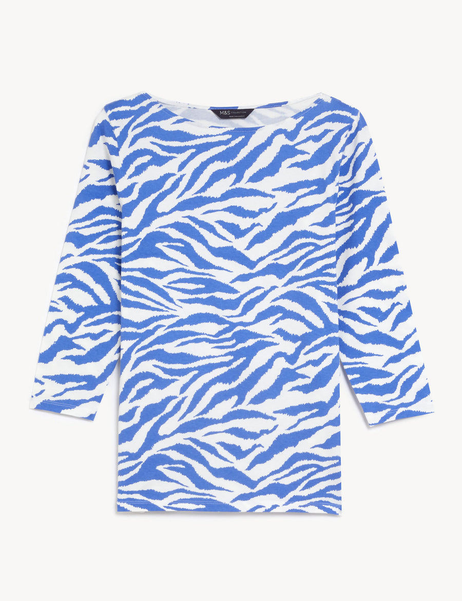 Cotton Rich Printed Slim Fit Top