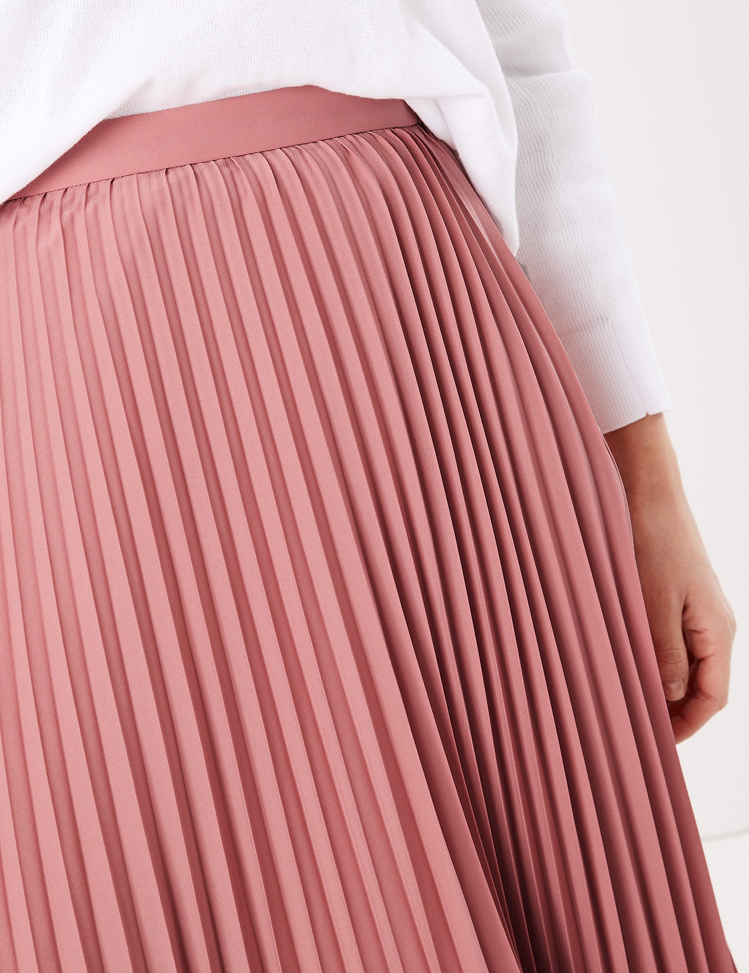 Pleated Circle Midi Skirt