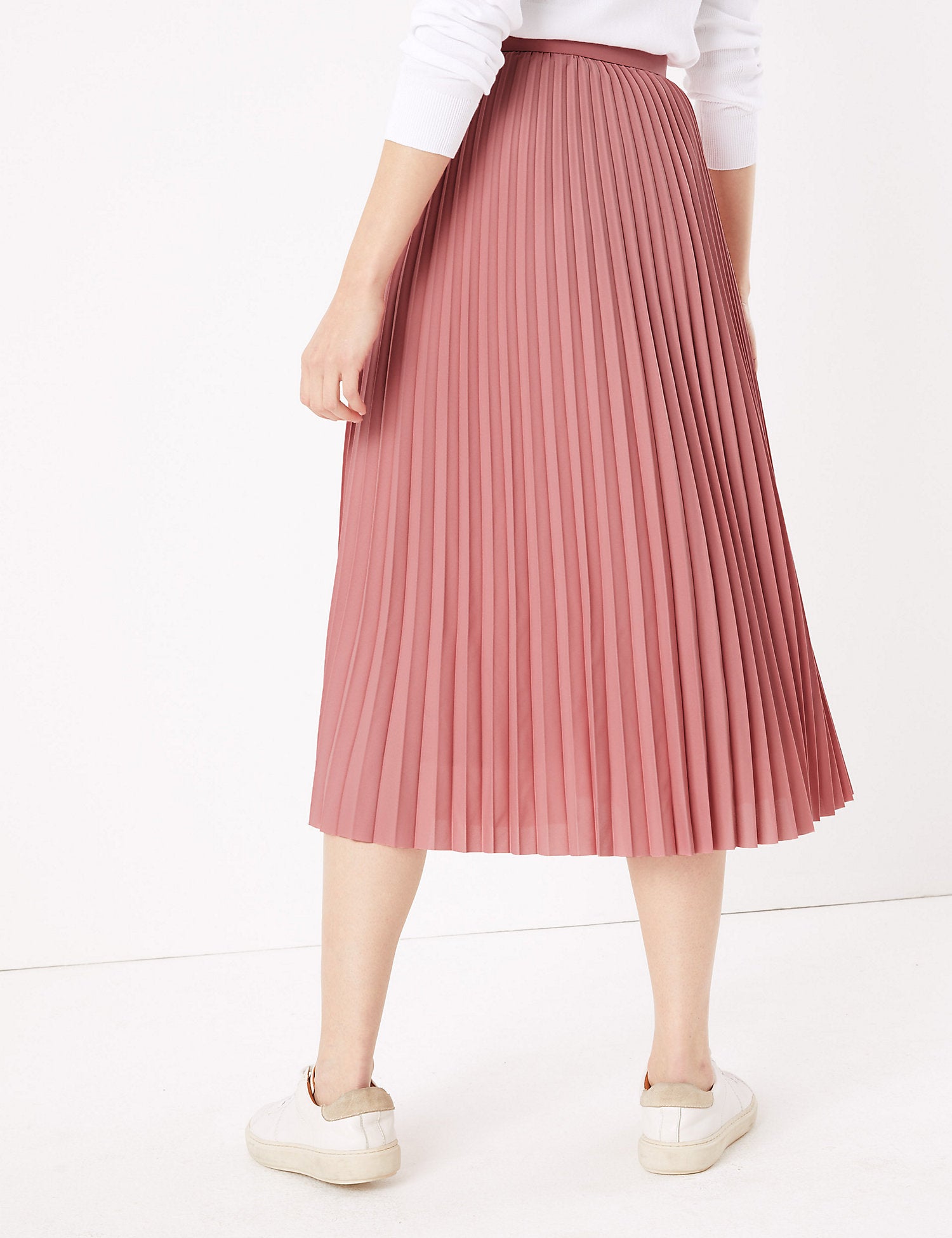 Pleated Circle Midi Skirt
