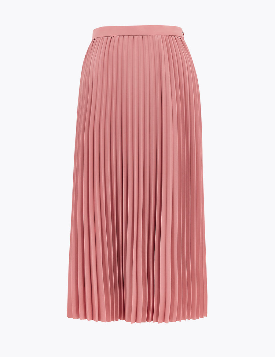 Pleated Circle Midi Skirt