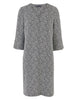 Crepe Animal Print V-Neck Shift Dress