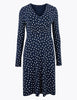 Jersey Polka Dot V-Neck Skater Dress