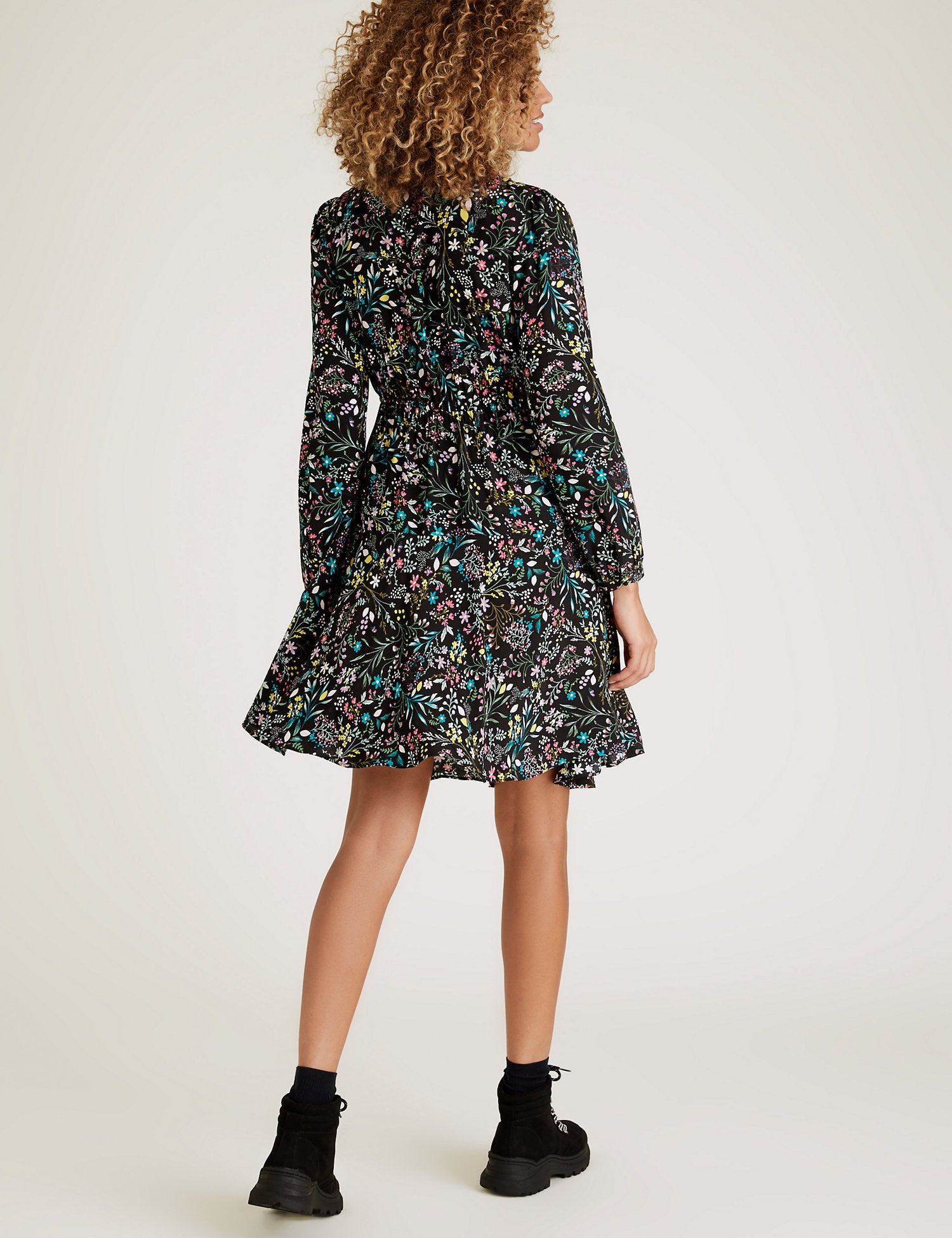 Floral Mini Waisted Dress