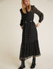 Foil Round Neck Midaxi Tiered Dress