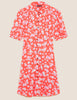 Floral Knee Length Shirt Dress
