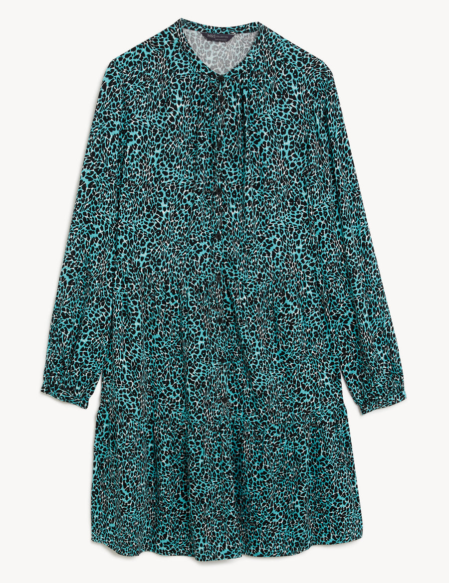 Printed Knee Length Shirt Dress