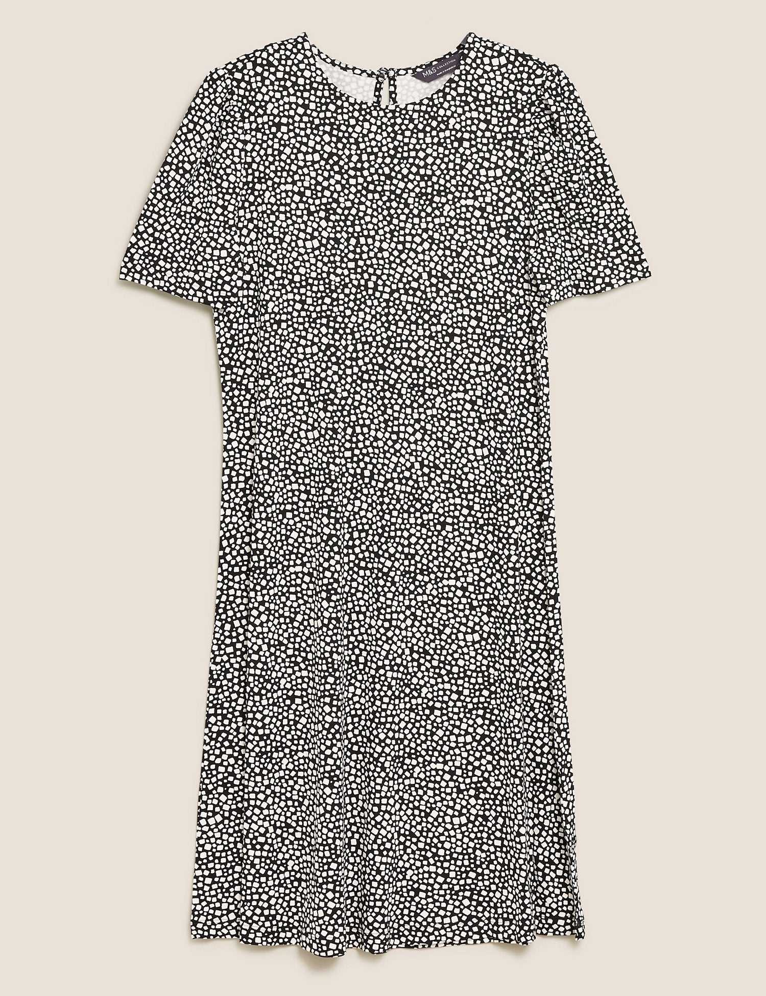 Jersey Printed Knee Length Swing Dress