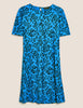 Jersey Animal Print Knee Length Swing Dress