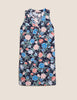 Linen Floral V-Neck Knee Length Shift Dress
