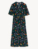 Floral V-Neck Midi Tiered Dress