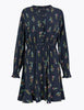 Floral Print Waisted Mini Dress