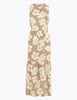 Floral High Neck Midi Relaxed Dress