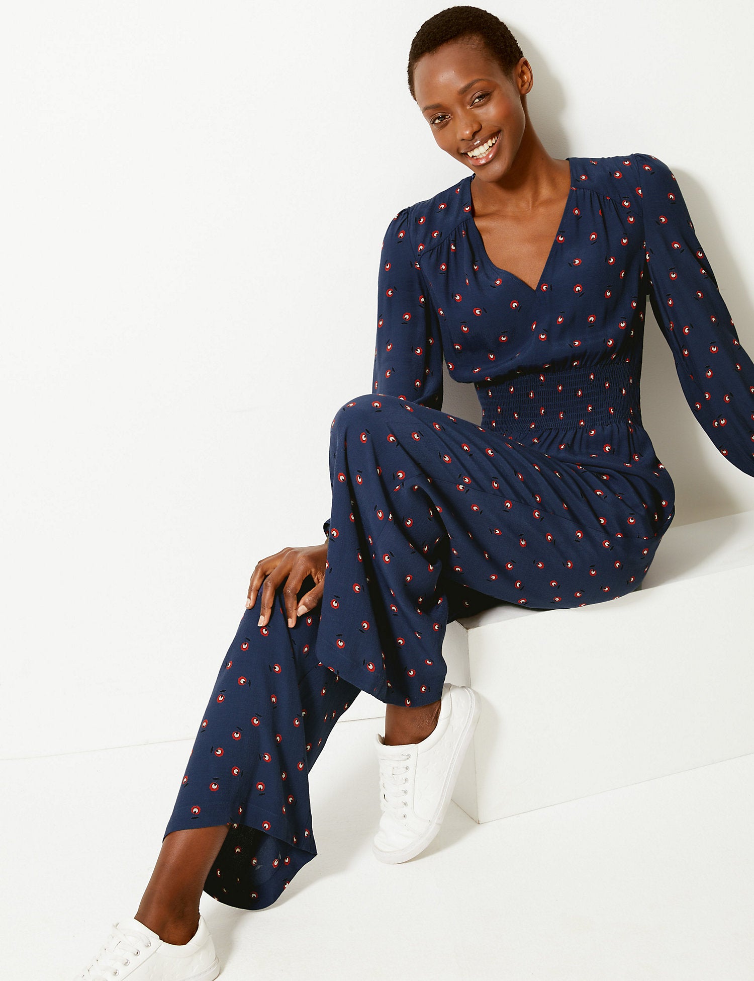 Frill Detail Waisted Jumpsuit
