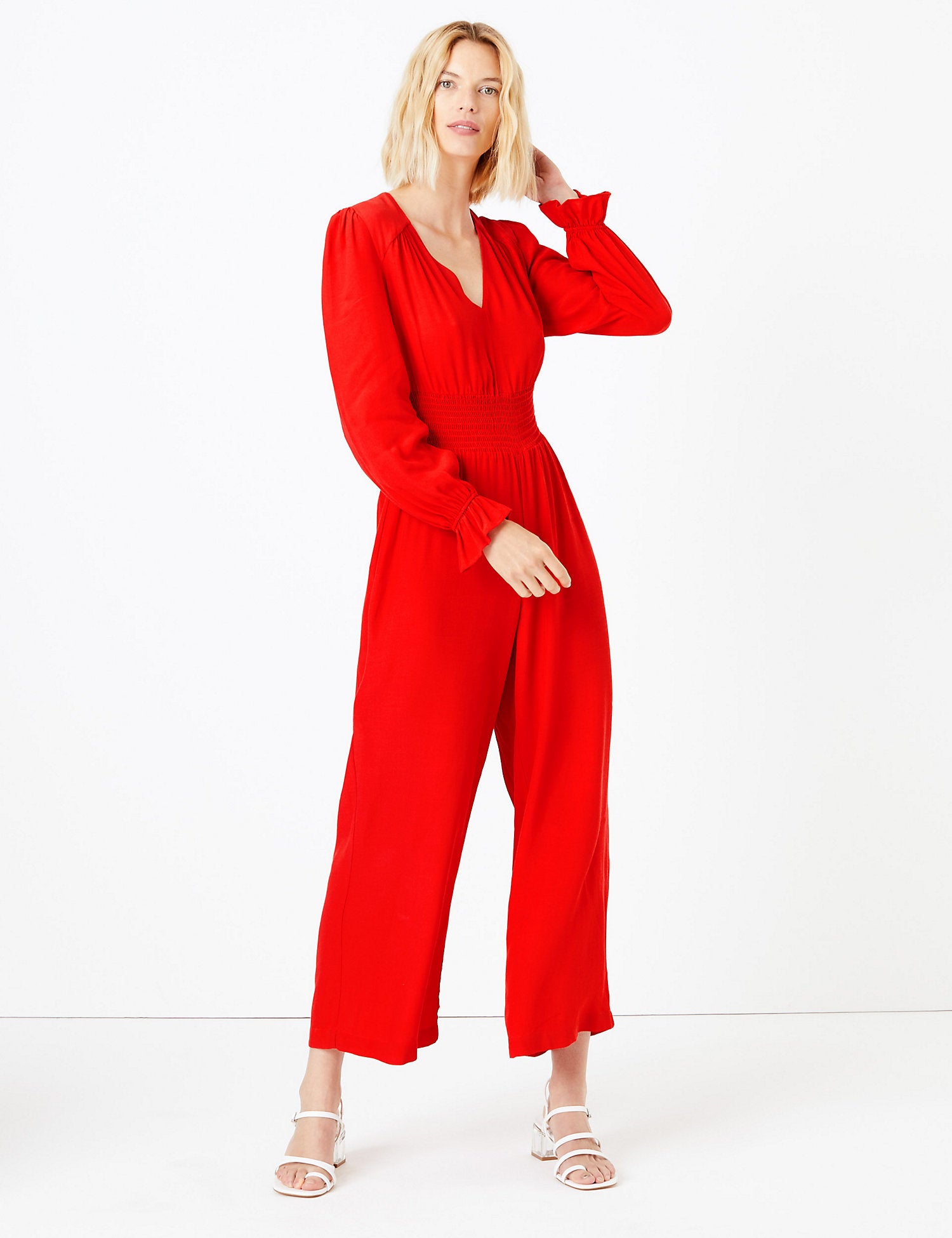 Frill Detail Waisted Jumpsuit