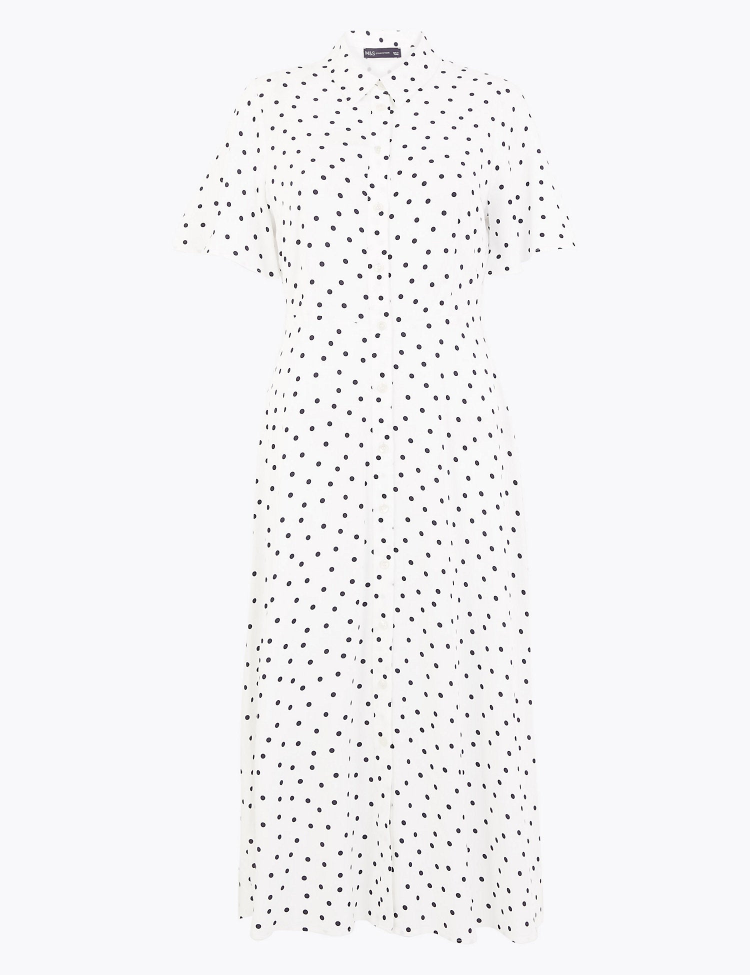 Polka Dot Midi Shirt Dress