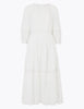 Pure Cotton Lace Trim Waisted Dress